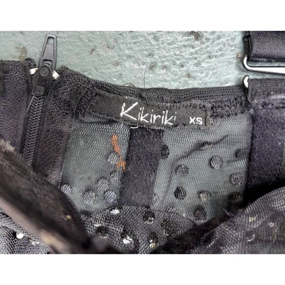 Kikiriki Sheer Pleated Flowy Embellished Whimsigoth Goth Dress In Black XS - Picture 7 of 8